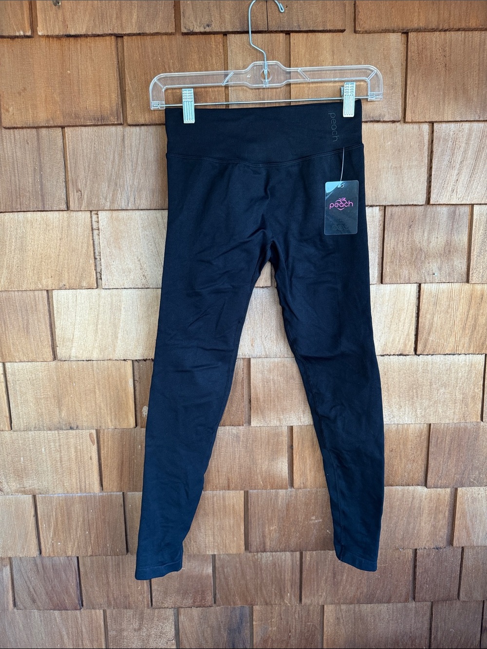 Peach High-Waist Black Active Leggings